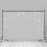 Lofaris Glitter Diamonds Pure Grey Backdrop For Birthday Party